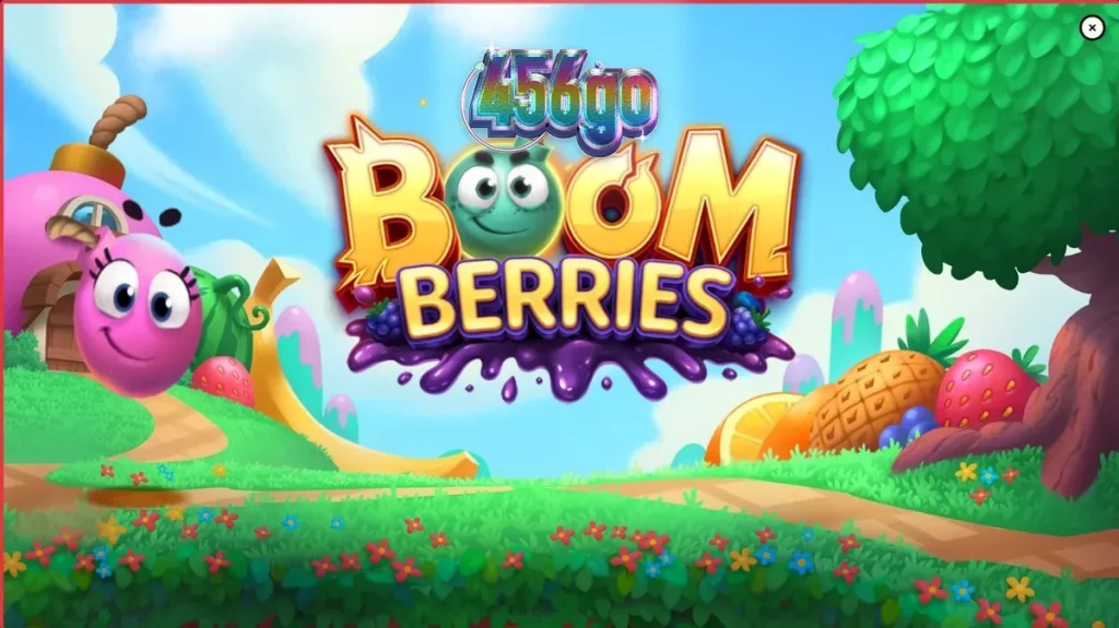 Cenário colorido e lúdico do jogo de slot Boomberries